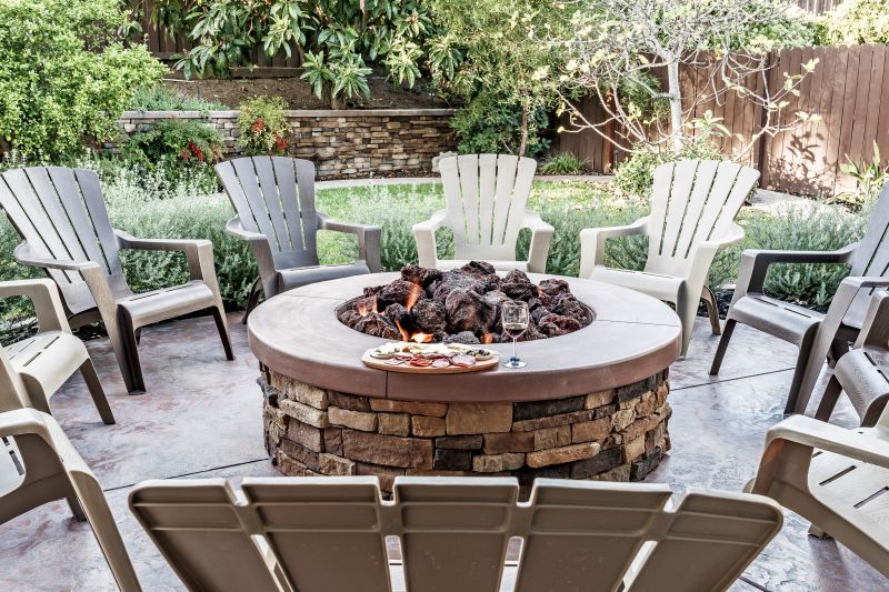 Built-in Fire Pit with Seating